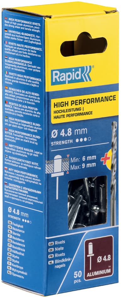 Rapid Blindniete Universal, 4,8 x 12 mm, aus Aluminium