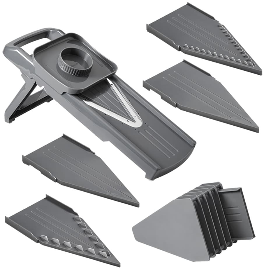 metaltex Universalreibe Slice-V, 5 Einsätze, grau