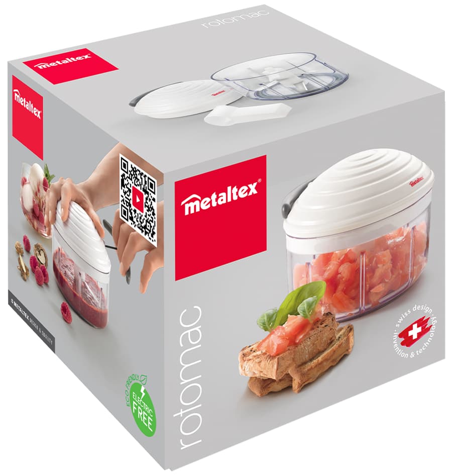 metaltex Gemüse-/Obst-Zerkleinerer Rotomac, 600 ml, weiß