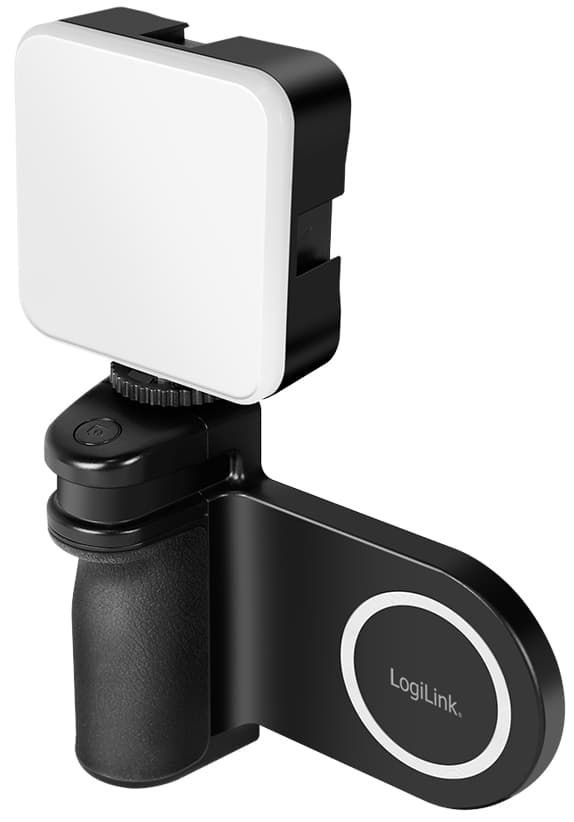 LogiLink Magnetischer Smartphone-Kameragriff mit LED-Licht