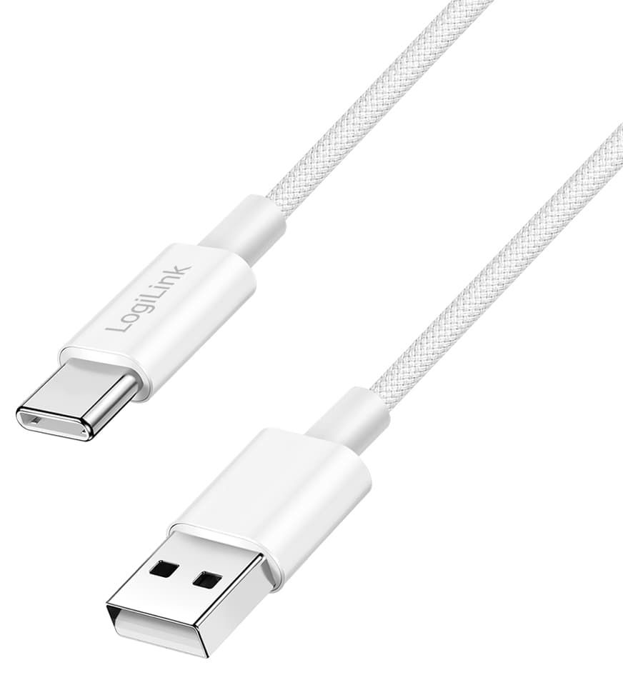 LogiLink USB 2.0 Kabel, USB-A - USB-C Stecker, 0,5 m, weiß