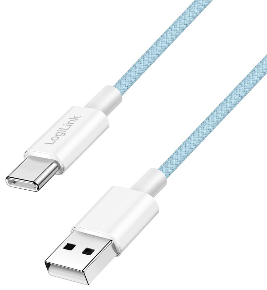 LogiLink USB 2.0 Kabel, USB-A - USB-C Stecker, 1,5 m, blau