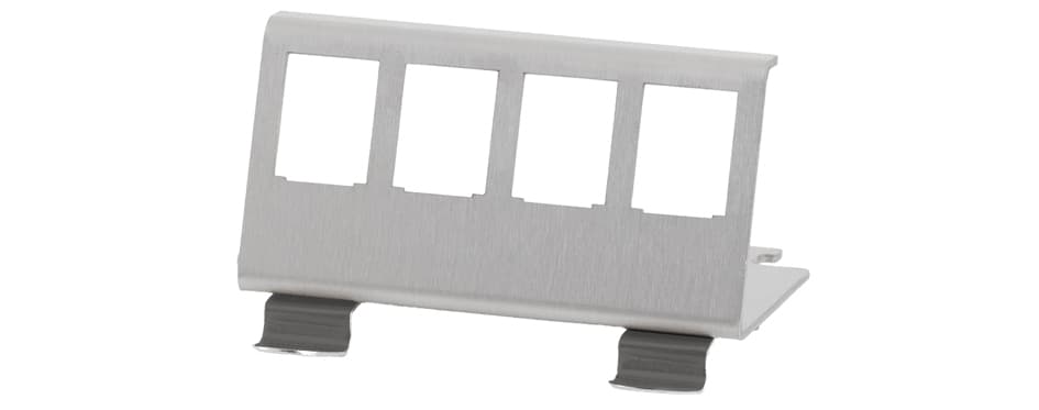 LogiLink Hutschienenhalter für 4 Keystone Module, Edelstahl