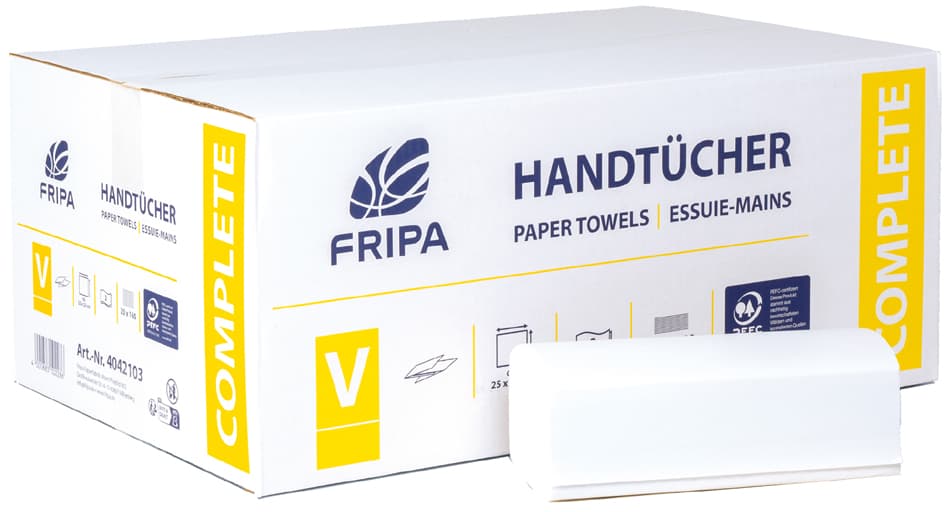 Fripa Handtuchpapier COMPLETE, 250 x 230 mm, V-Falz,hochweiß
