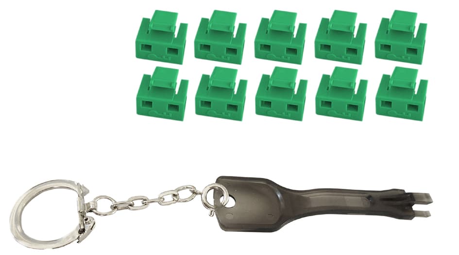 shiverpeaks RJ45-Port Blocker mit Schlüssel, grün