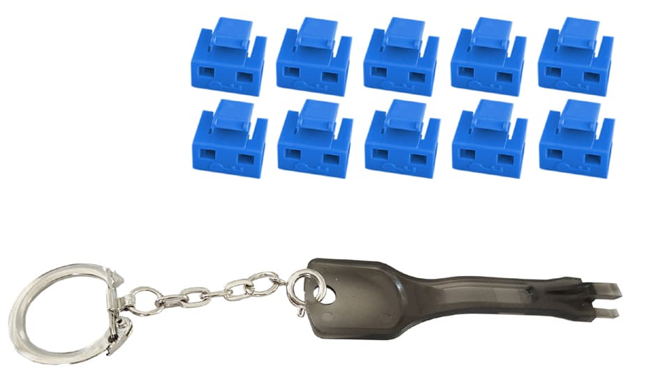 shiverpeaks RJ45-Port Blocker mit Schlüssel, blau