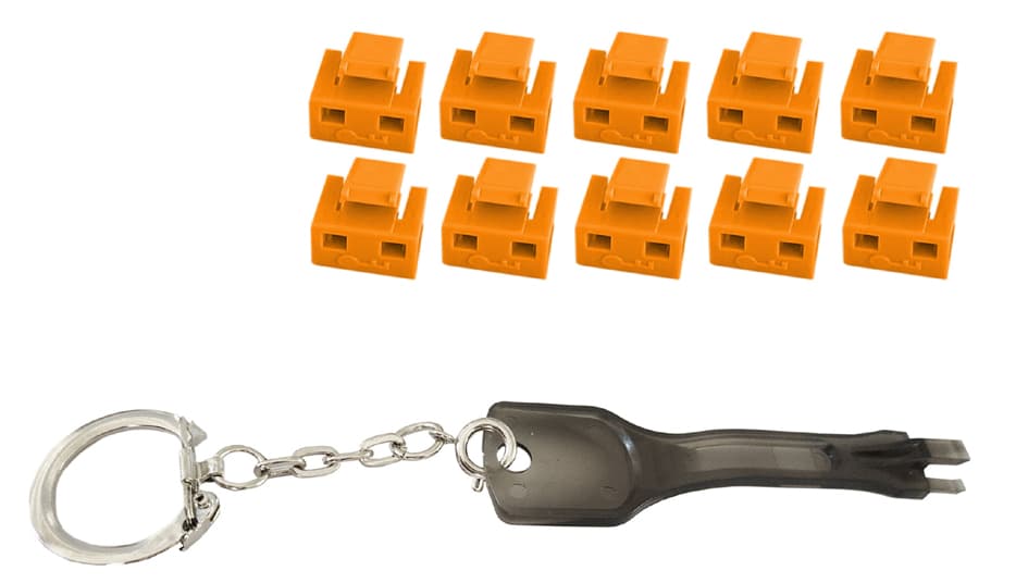 shiverpeaks RJ45-Port Blocker mit Schlüssel, orange