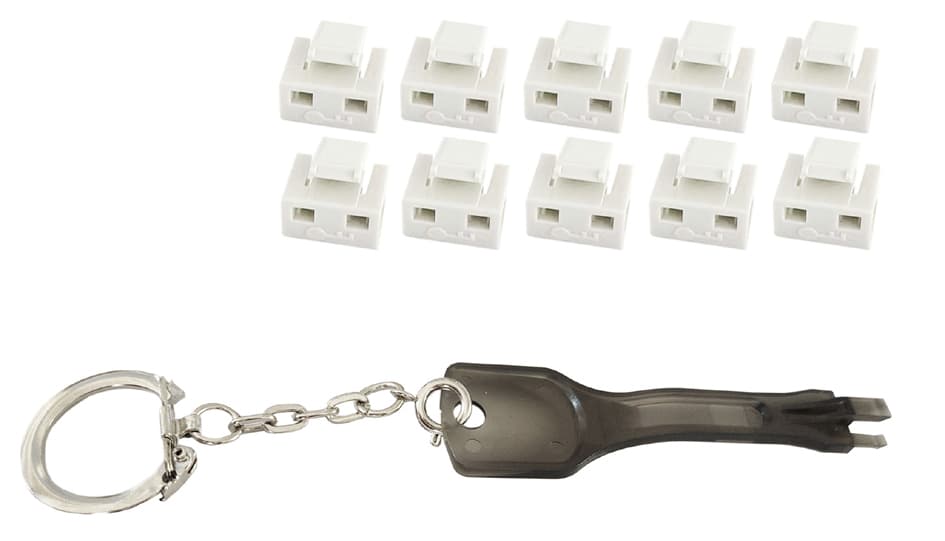 shiverpeaks RJ45-Port Blocker mit Schlüssel, weiß