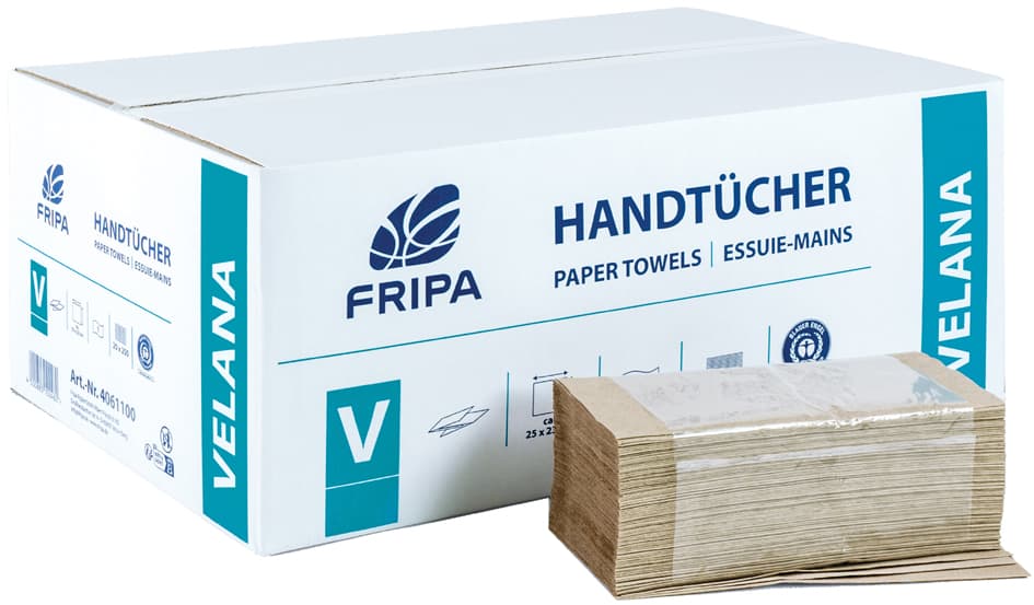Fripa Handtuchpapier VELANA, 250 x 230 mm, V-Falz, braun