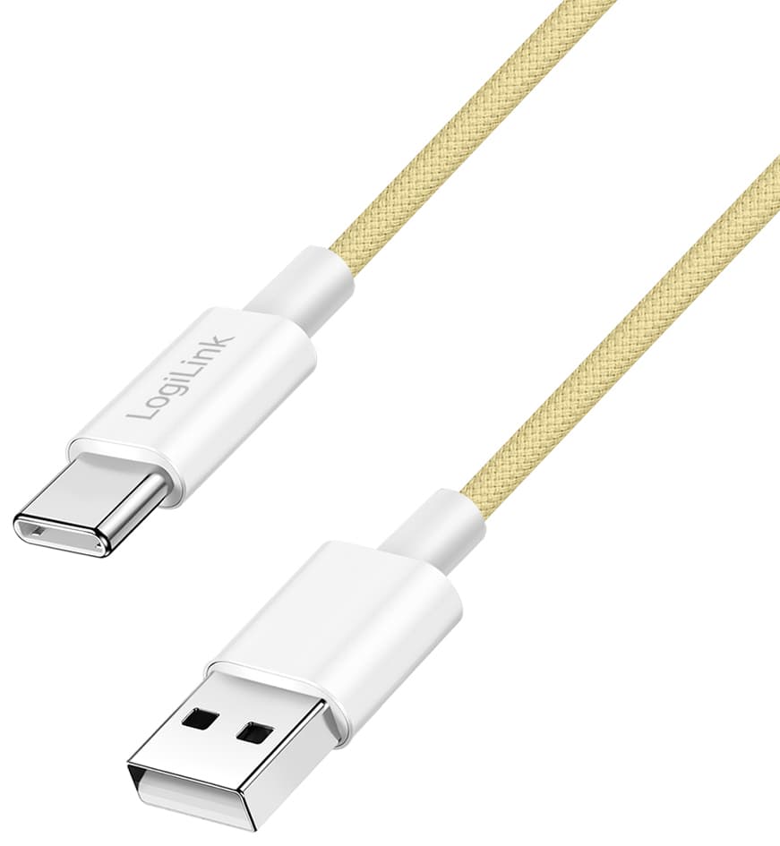 LogiLink USB 2.0 Kabel, USB-A - USB-C Stecker, 1,5 m, gelb