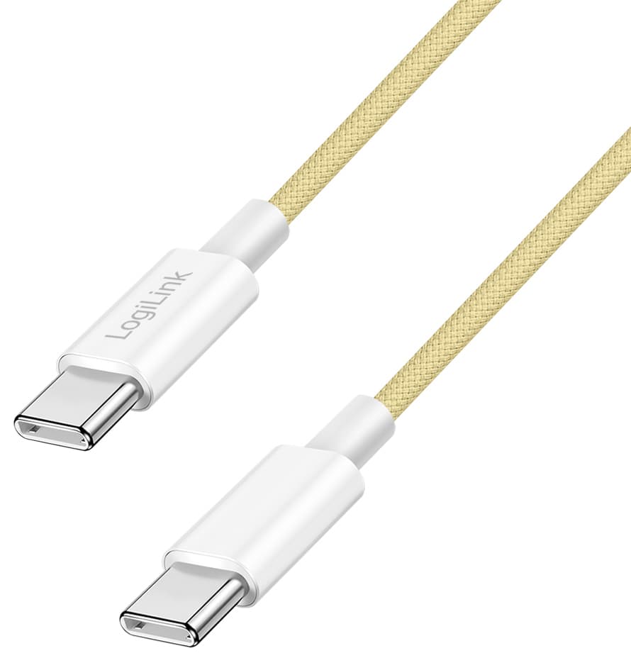 LogiLink USB 2.0 Kabel, USB-C- USB-C Stecker, 1,5 m, gelb