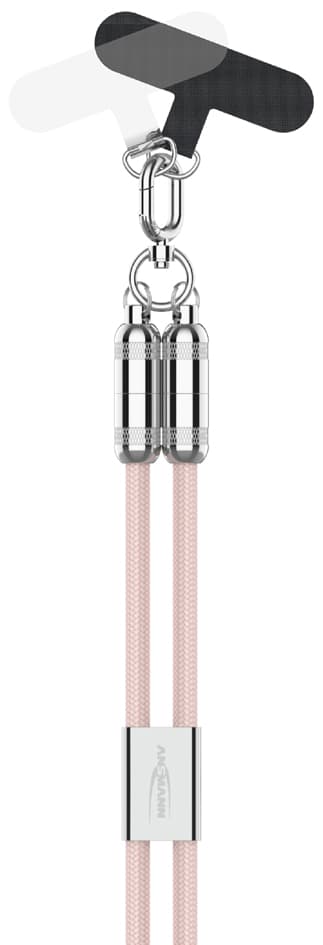 ANSMANN Smartphone Lanyard Kabel, USB-C - USB-C, rose