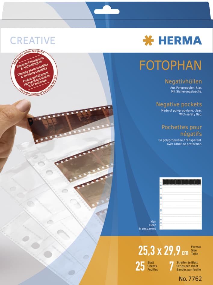 HERMA Negativhüllen für 7 x 5 Negative, klar, Polypropylen