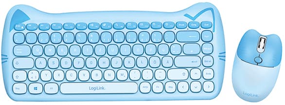 LogiLink Kinder Desktop Set KITTY, kabellos, blau
