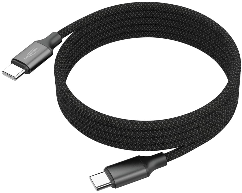ANSMANN Magnetisches Daten- & Ladekabel, USB-C - USB-C, 1,2m
