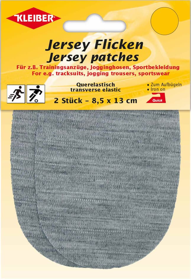 KLEIBER Jersey-Bügelflicken, 85 x 130 mm, hellgrau-meliert