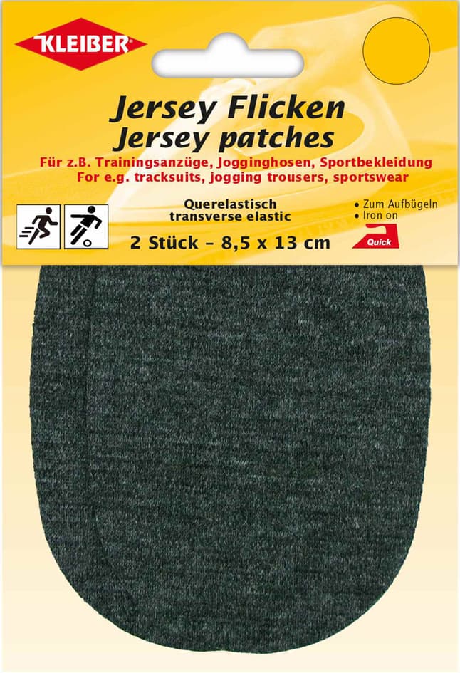 KLEIBER Jersey-Bügelflicken, 85 x 130 mm, dunkelgrau-meliert