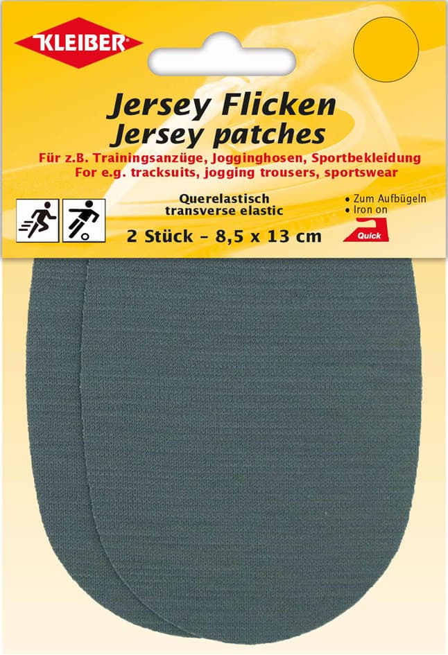 KLEIBER Jersey-Bügelflicken, 85 x 130 mm, grau