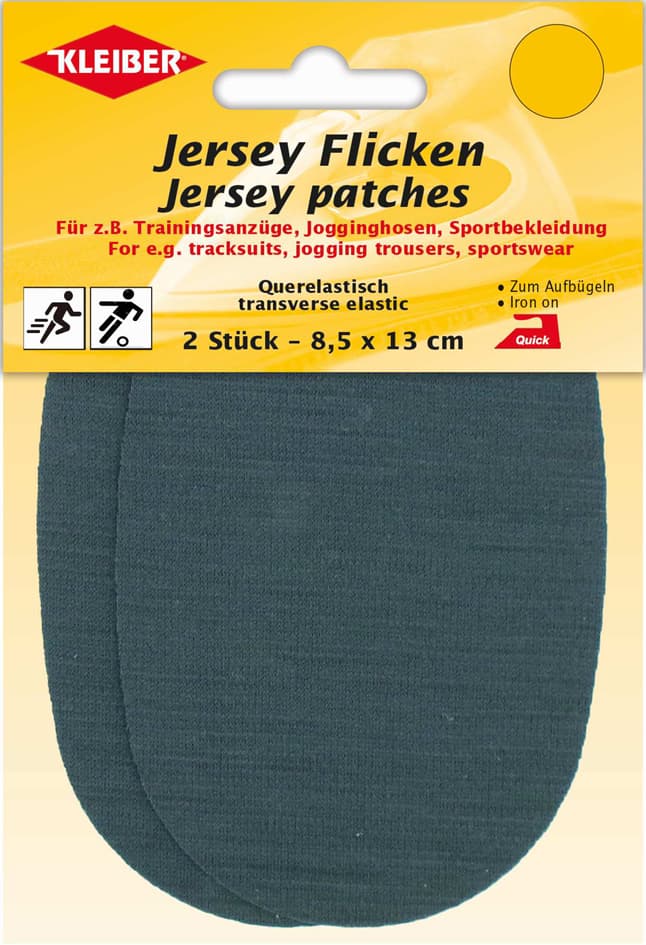 KLEIBER Jersey-Bügelflicken, 85 x 130 mm, dunkelgrau