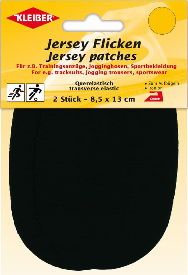 KLEIBER Jersey-Bügelflicken, 85 x 130 mm, schwarz
