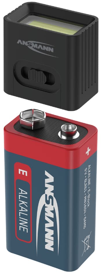 ANSMANN Mini-LED-Leuchte ACTION mit 9V Batterie, schwarz