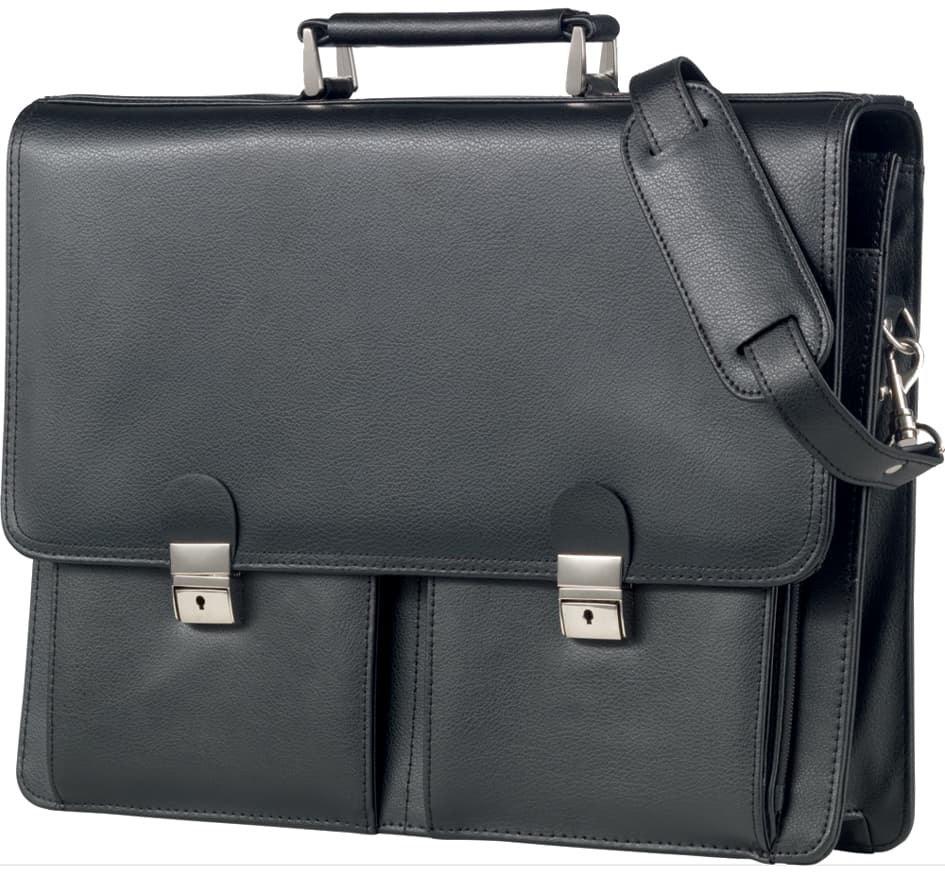 Alassio Aktentasche , VENETO, , Leder, schwarz
