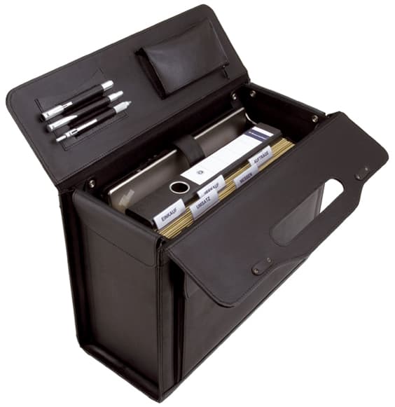 Alassio Pilotenkoffer , ANCONA, , Leder, schwarz