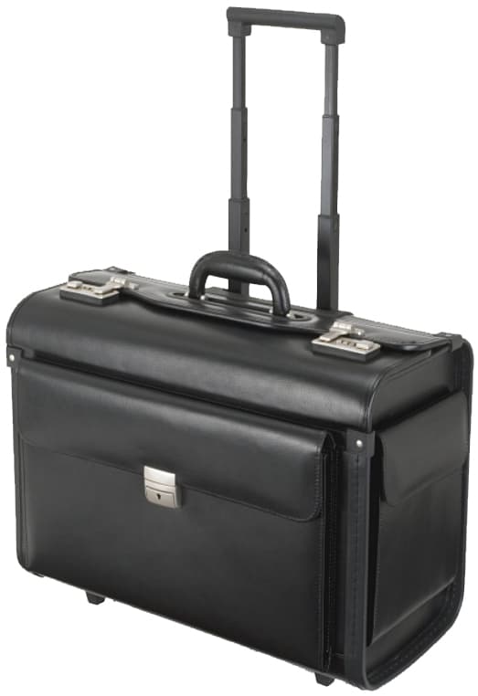 Alassio Pilotenkoffer , SILVANA, , Leder, schwarz, mit Trolley