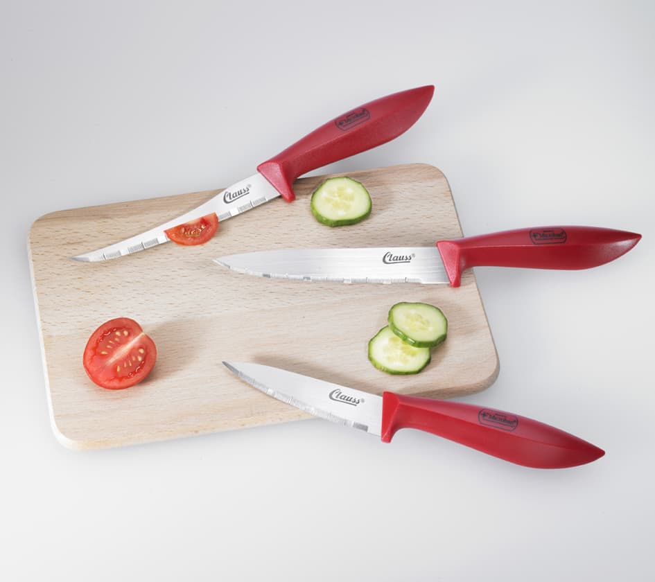 Clauss Messerset, 3-teilig, rot