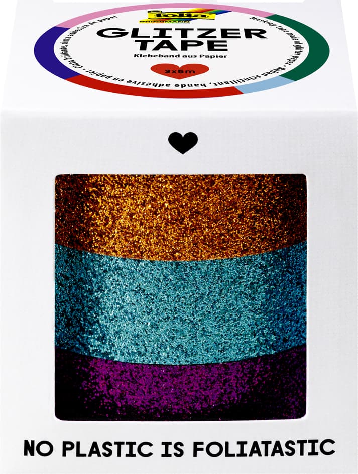 folia Deko-Klebeband Glitzer-Tape, kupfer/türkis/violett