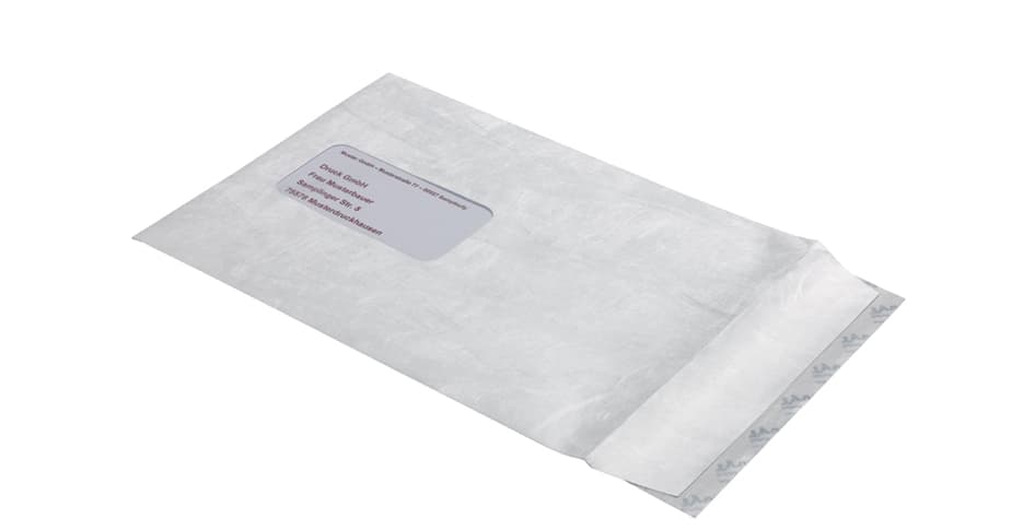 Tyvek Versandtaschen C5, mit Fenster, 55 g/qm, weiß