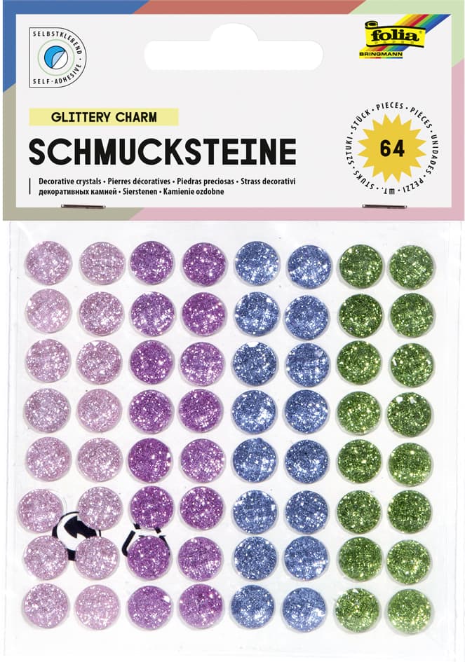 folia Schmucksteine , Sugar, , selbstklebend, farbig sortiert