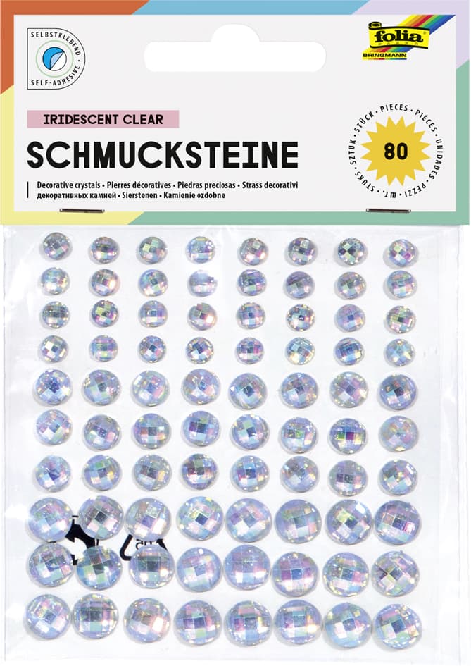 folia Schmucksteine , Iridescent Clear, , selbstklebend