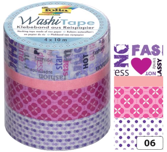 folia Deko-Klebeband Washi-Tape MÄDCHENTRAUM, 4er Set