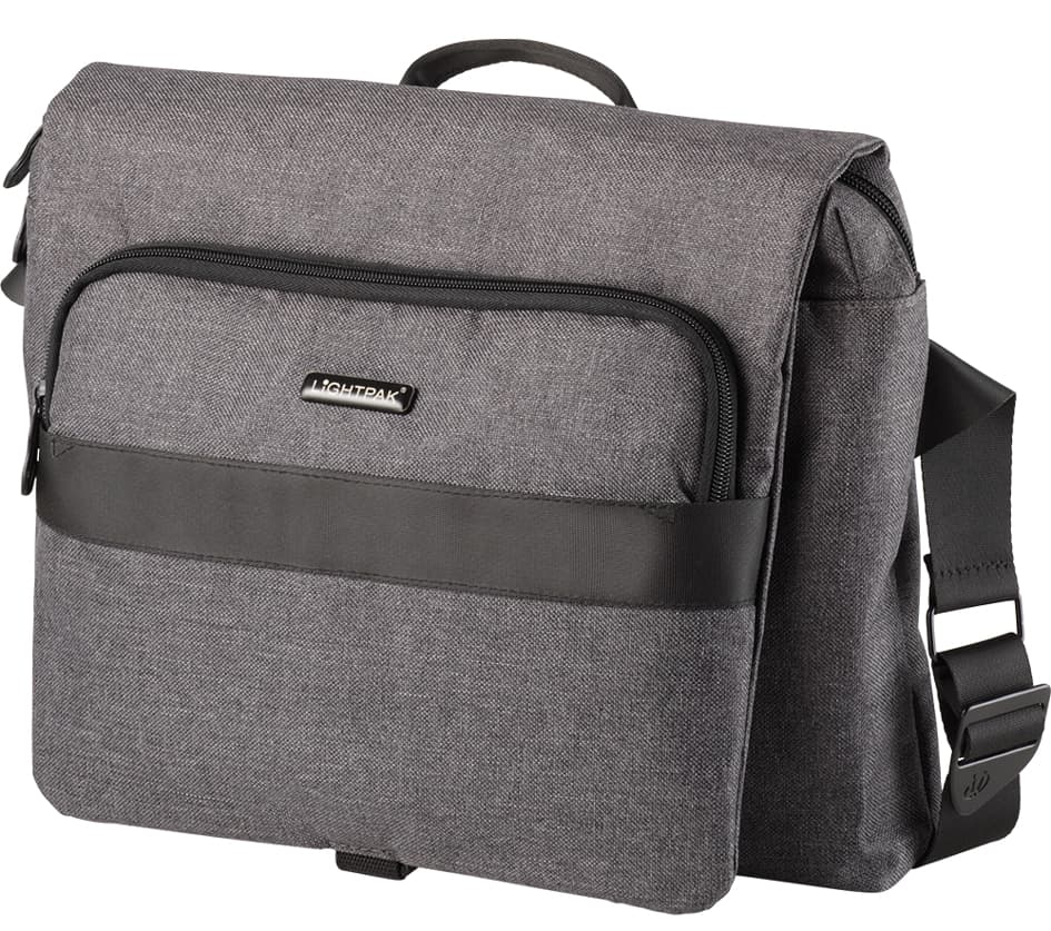 LIGHTPAK Notebook-Umhängetasche , WALKER, , Polyester, grau