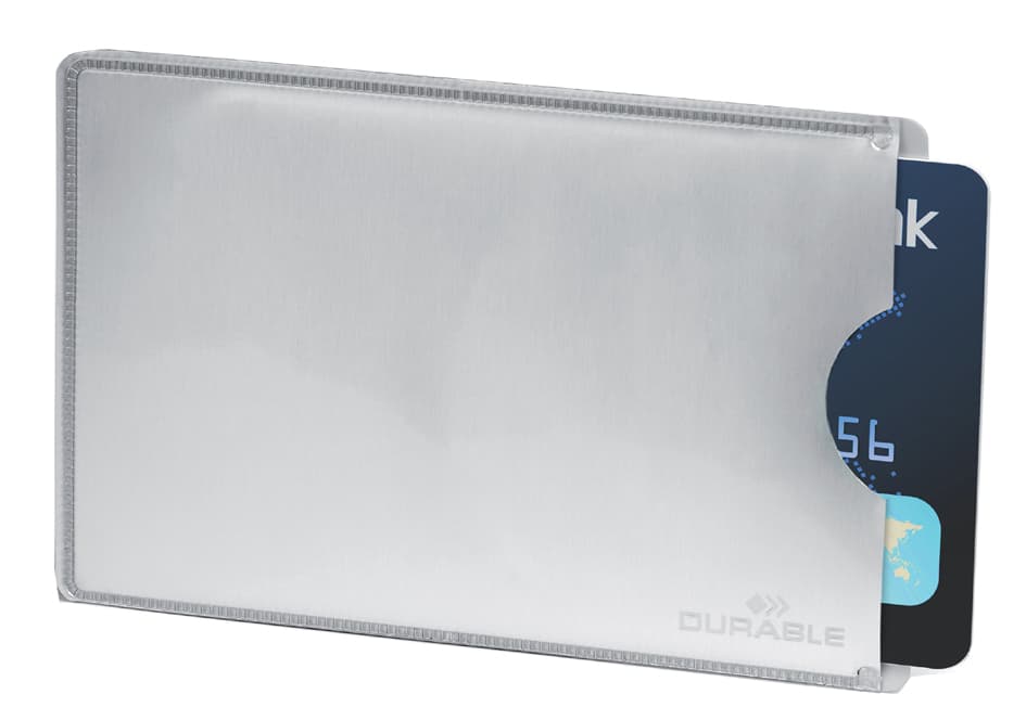 DURABLE Kreditkartenhülle RFID SECURE, 86 x 54 mm, silber