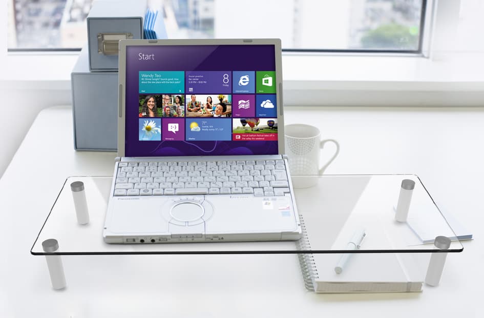 DIGITUS Monitorständer, Glas, weiß