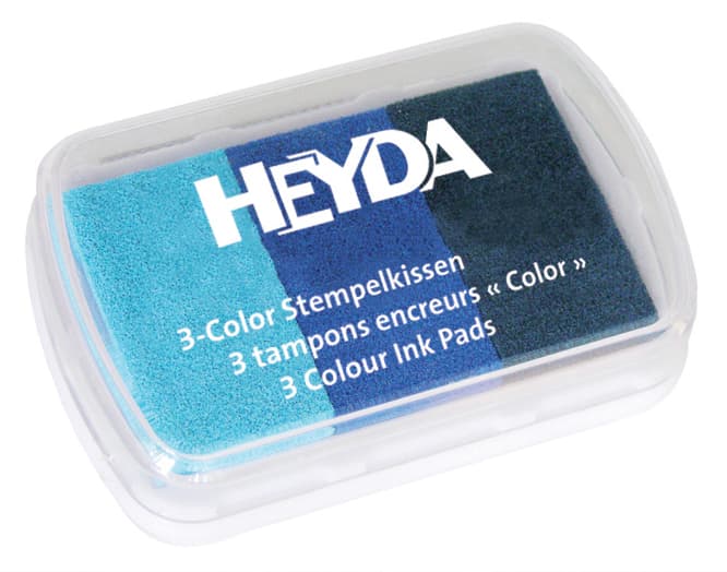 HEYDA Stempelkissen 3-Color, hellblau/mittelblau/dunkelblau