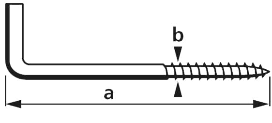 suki. Schlitzhaken, 80 x 5,8 x 38 mm, Holzgewinde