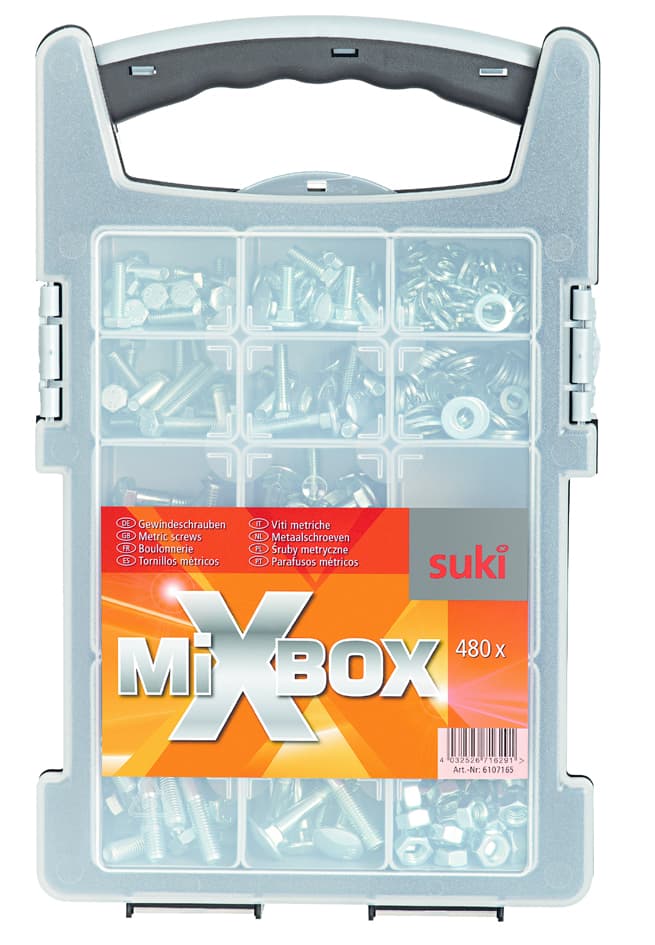 suki. Mixbox , metrische Schrauben, , 480 teilig