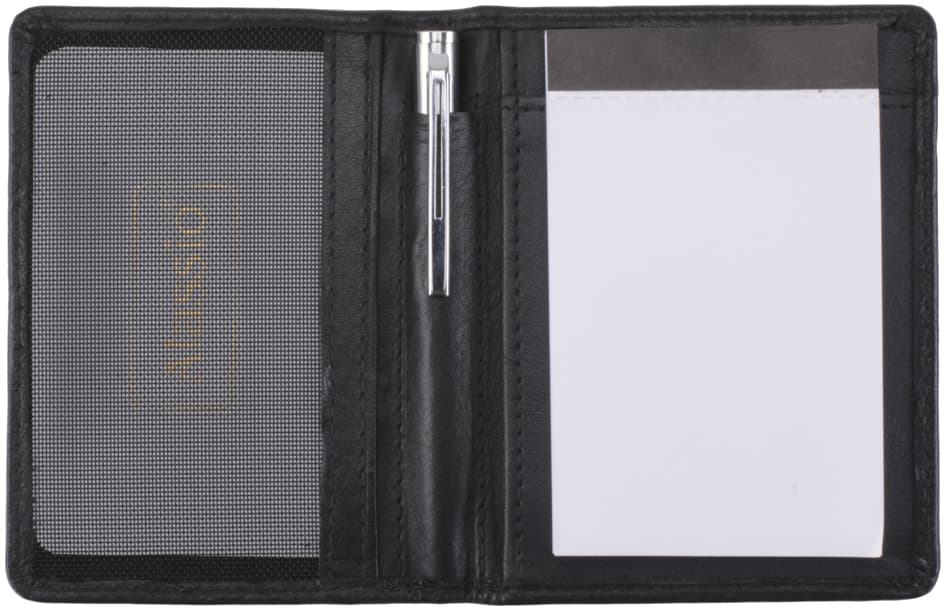 Alassio Notizblock-Etui , MONZA, , aus Leder, schwarz