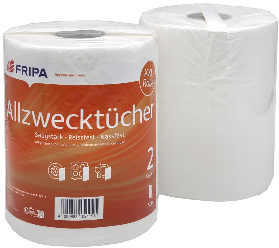 Fripa Tissue Allzweck-Reinigungstücher, weiß, auf Rolle