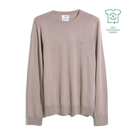 Farah Mullen Merino Jumper - Light Beige - XL