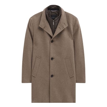 Bugatti Mens Wool Overcoat - Beige - 46R