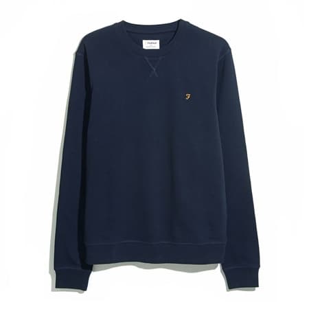 Farah Tim Organic Crew Sweatshirt - Navy - XL