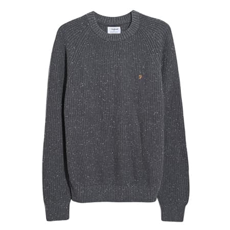 Farah Sage Nepped Sweater - Grey - XL