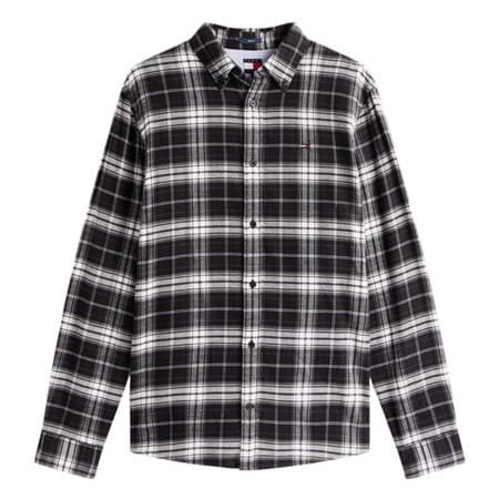 Tommy Jeans Regular Fit Check Flannel Shirt - Black - XL