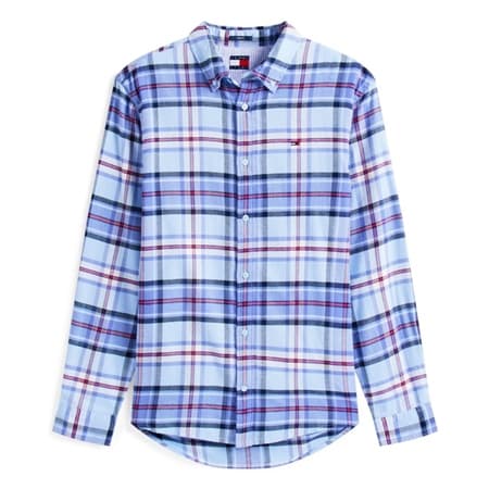 Tommy Jeans Regular Fit Check Flannel Shirt - Blue - S