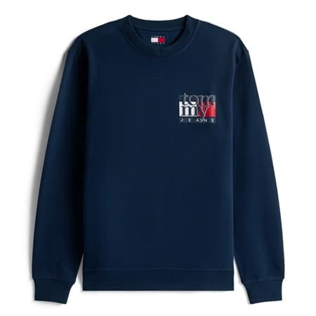 Tommy Jeans Reg Flag Graphic Sweatshirt - Navy - XL