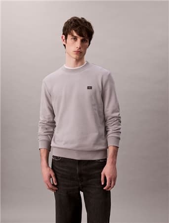 Calvin Klein Jeans Cotton Terry Badge Sweatshirt - Grey - L